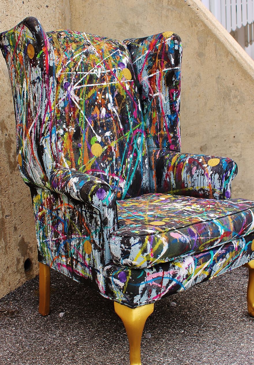 I Threw Buckets Of Paint On An Old Chair. Here's What Happened