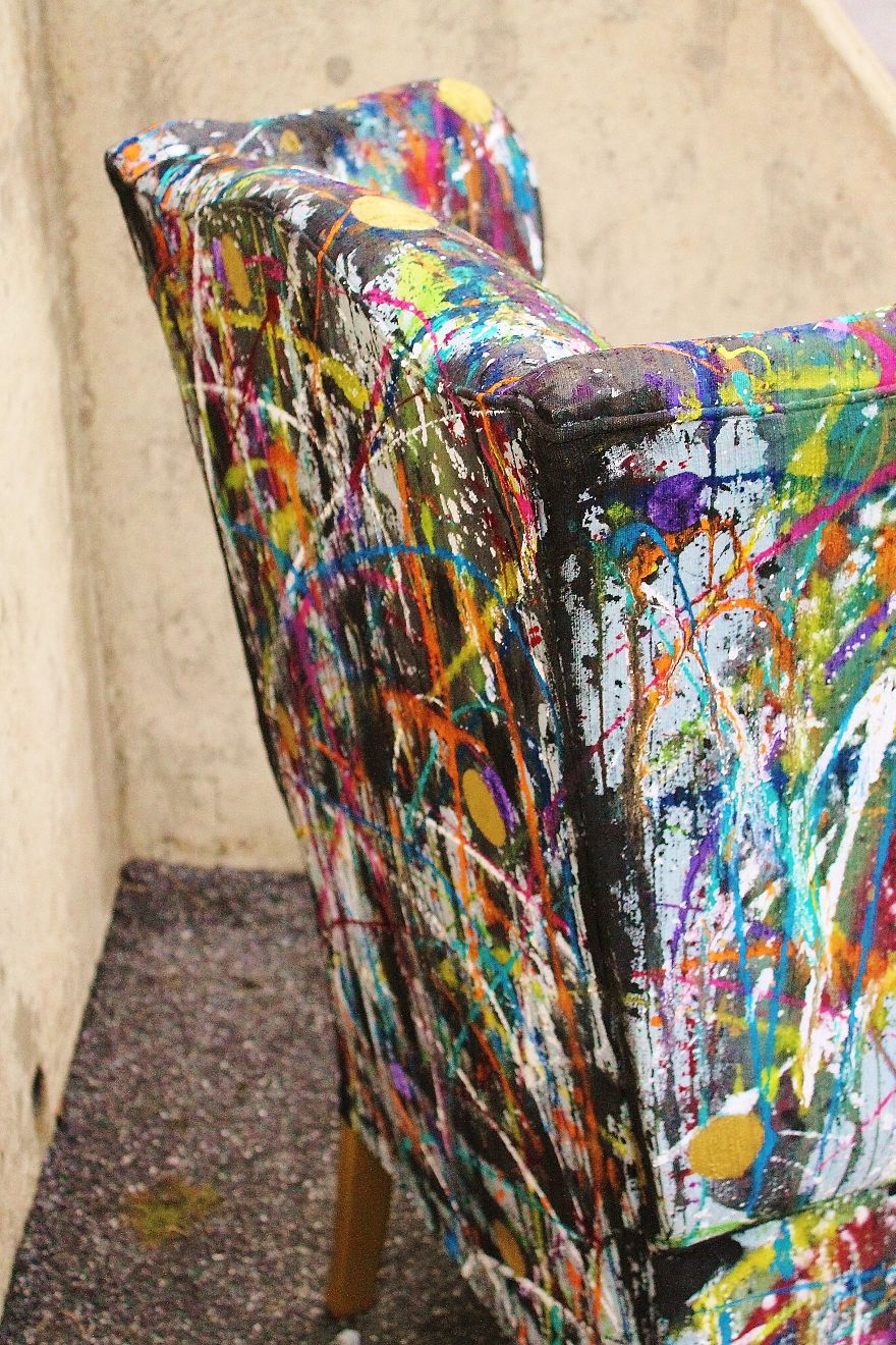 I Threw Buckets Of Paint On An Old Chair. Here's What Happened