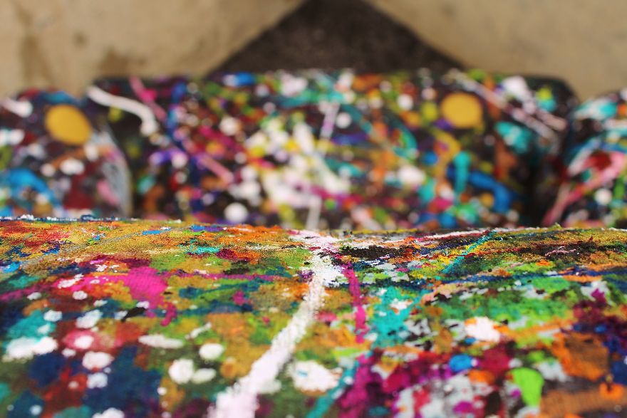 I Threw Buckets Of Paint On An Old Chair. Here's What Happened