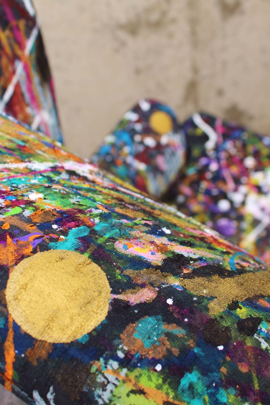 I Threw Buckets Of Paint On An Old Chair. Here's What Happened