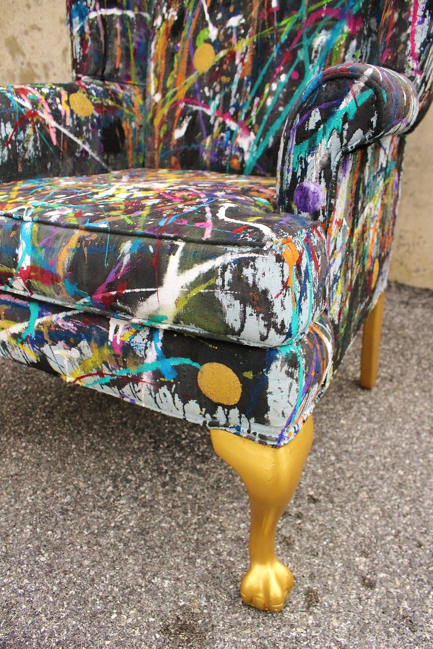 I Threw Buckets Of Paint On An Old Chair. Here's What Happened