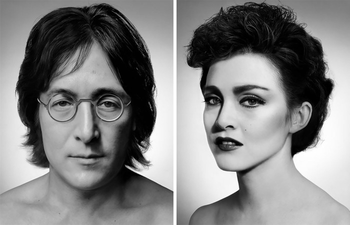 The Impressive Portraits Of Celebrities Made From Pieces Of The Face Of Ordinary People