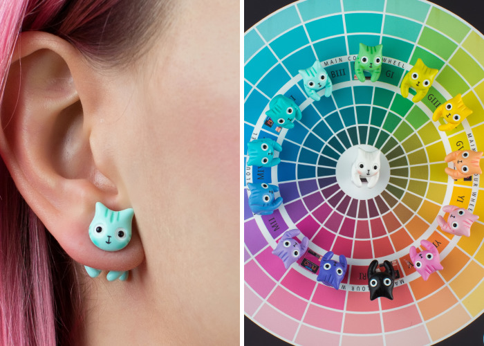 Cat Earrings Inspired By Meaning Of Various Colors