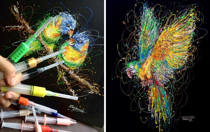 I’m A Nurse And I Use Syringes To Paint In My Free Time