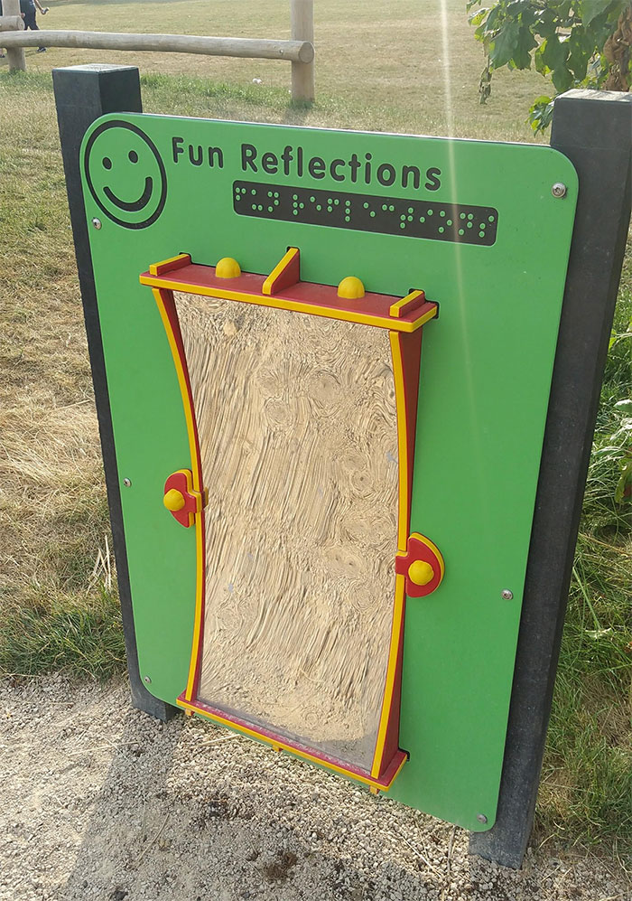 Put A Braille Sign On The Fun Mirror