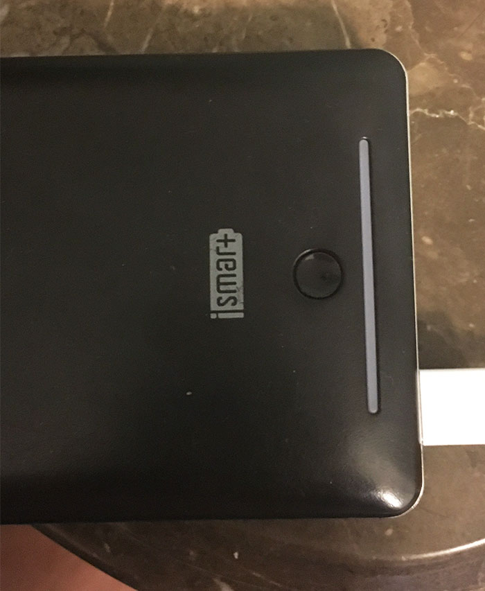 The Logo On My Portable Charger Can Be Read Both Ways