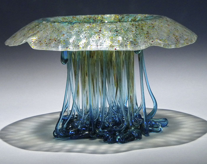 "Jellyfish" Glass Tables With Dripping Tentacles That Look Like They've Been Created By The Sea "Jellyfish" Glass Tables With Dripping Tentacles That Look Like They've Been Created By The Sea