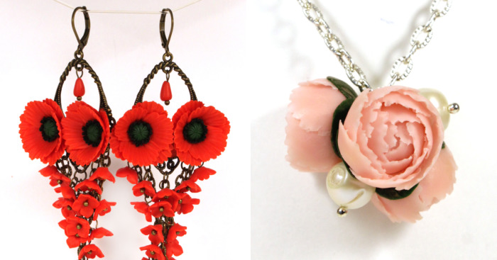 I Create Beautiful Bright Jewelry With Polymer Clay Flowers