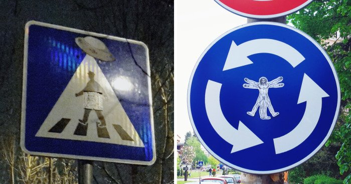 I Raise The Spirits Of Passersby By “Upgrading” Traffic Signs In Sofia, Bulgaria