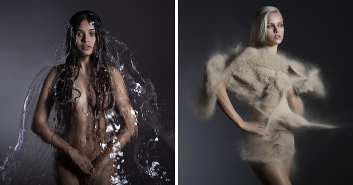 I Dressed Models In Sand, Water, Fire, And Wind
