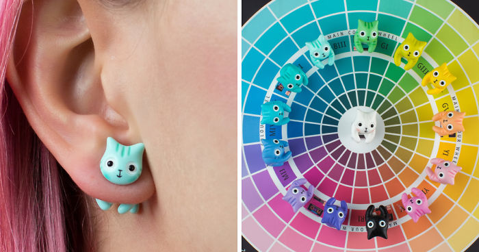 Cat Earrings Inspired By Meaning Of Various Colors