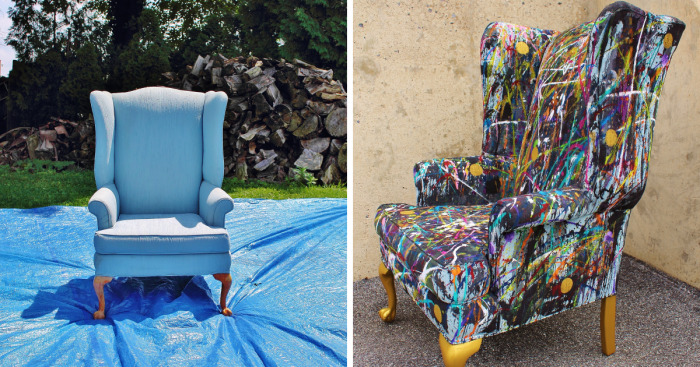 I Threw Buckets Of Paint On An Old Chair. Here’s What Happened