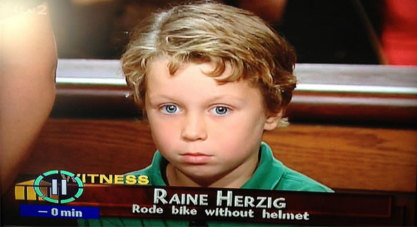 Rode Bike Without Helmet