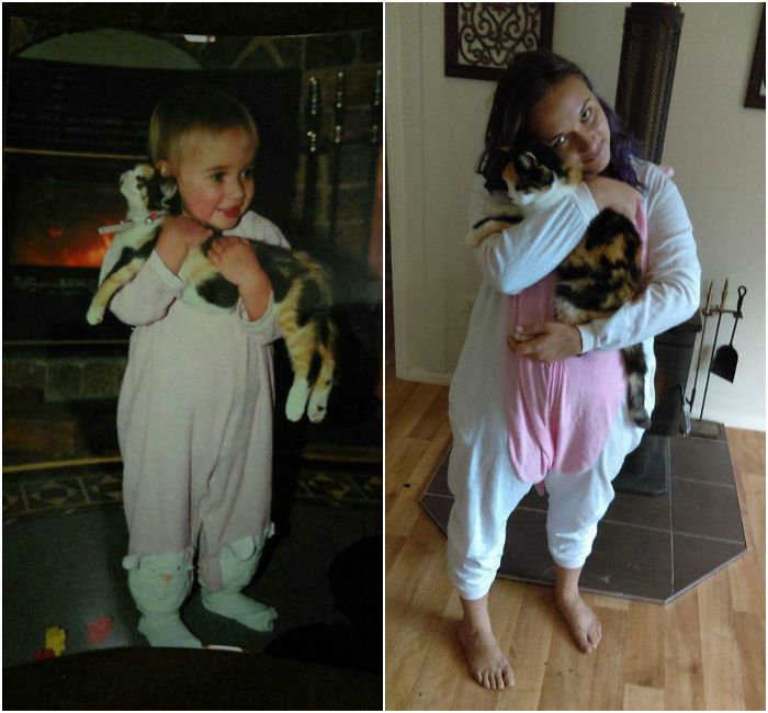 We Recreated This Photo The Day Before We Had To Put Fudge To Sleep. She Was An Amazing Cat