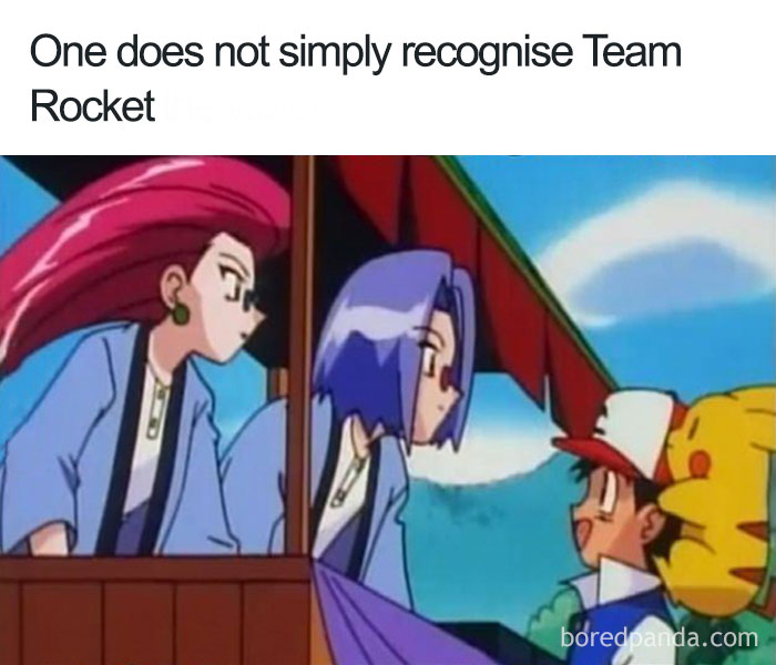 Cartoon logic example: characters fail to recognize disguised enemies, causing a humorous facepalm moment.