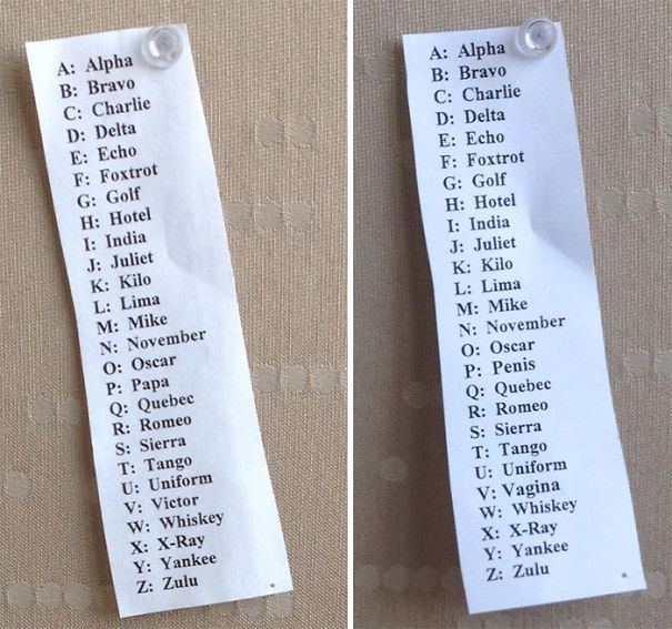 My Coworker Uses A Phonetic Alphabet Cheat Sheet For Phone Calls. He's In For Surprise