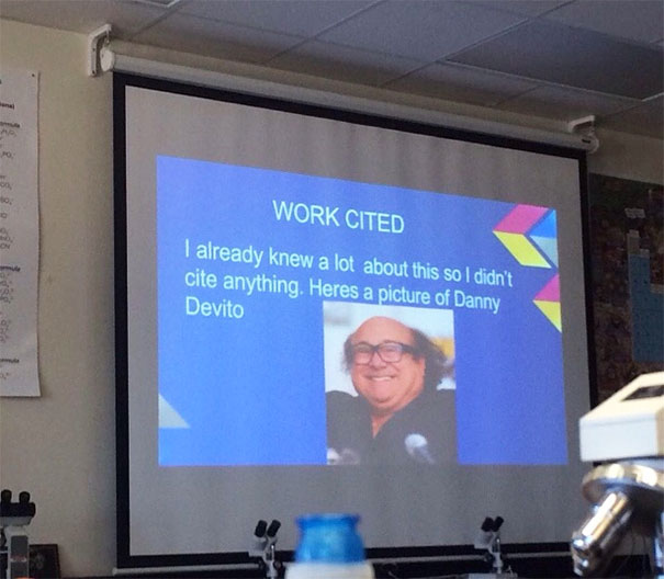 Funny presentation about work cited