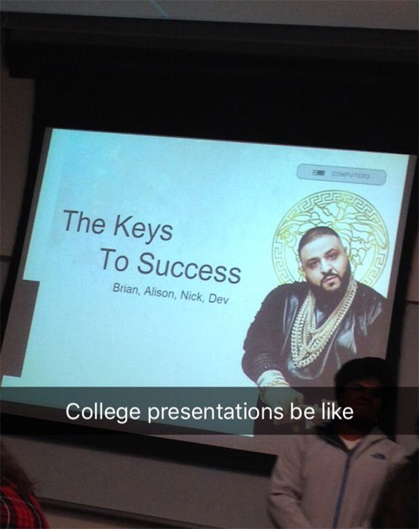 Funny presentation about the keys to success