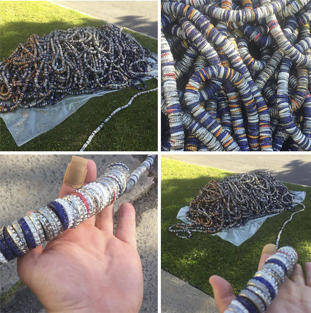 Next Door Neighbour Has A Mile Long Rope Made Out Of Bottle Caps