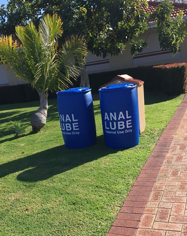 Come Home From Work One Day And Seen These Two Barrels Outside Our Neighbours Front Lawn