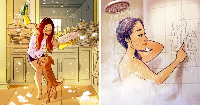 Illustrator Perfectly Captures The Happiness Of Living Alone In 37 Illustrations