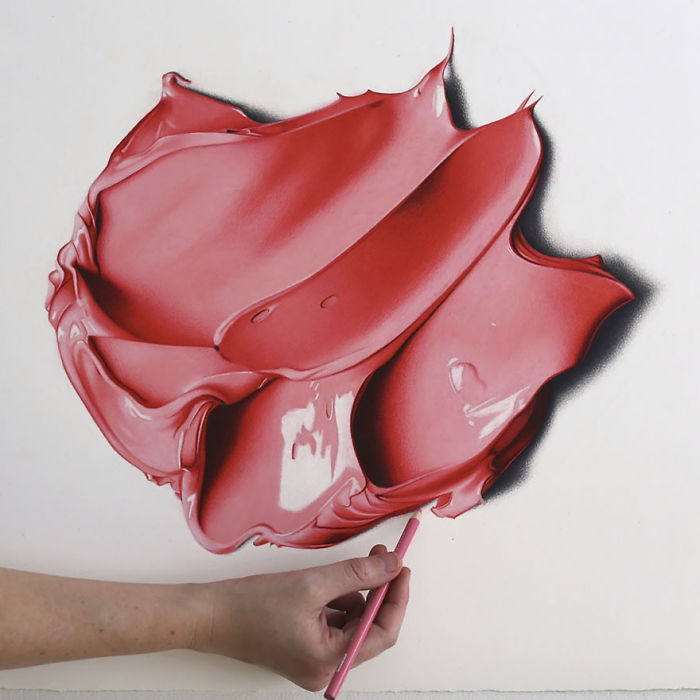 This Is Not What It Looks Like! These Giant Paint Blobs Are Actually Pencil Drawings
