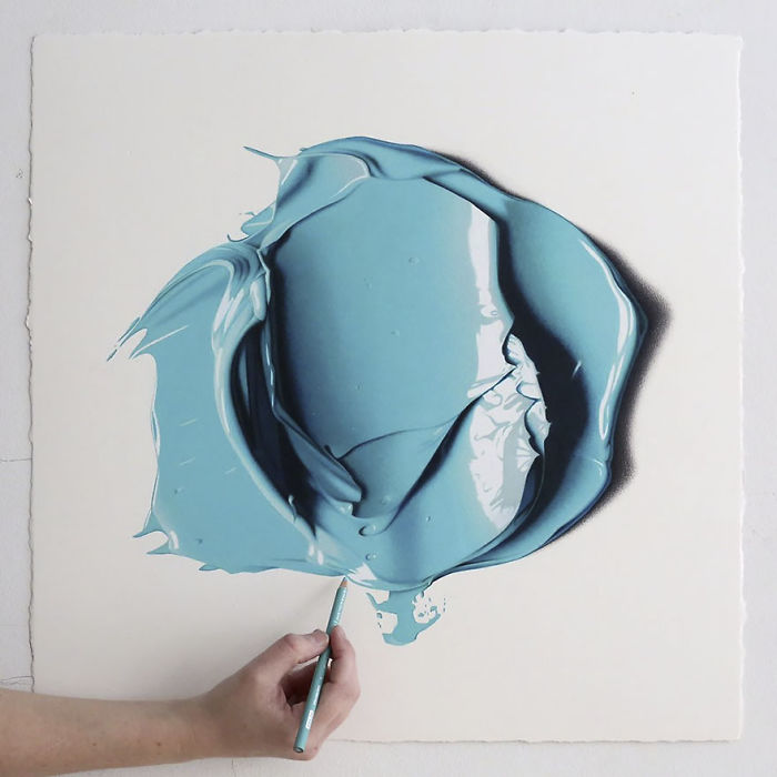 This Is Not What It Looks Like! These Giant Paint Blobs Are Actually Pencil Drawings