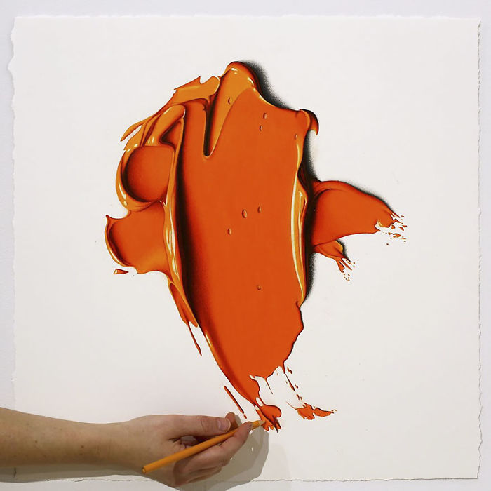 This Is Not What It Looks Like! These Giant Paint Blobs Are Actually Pencil Drawings