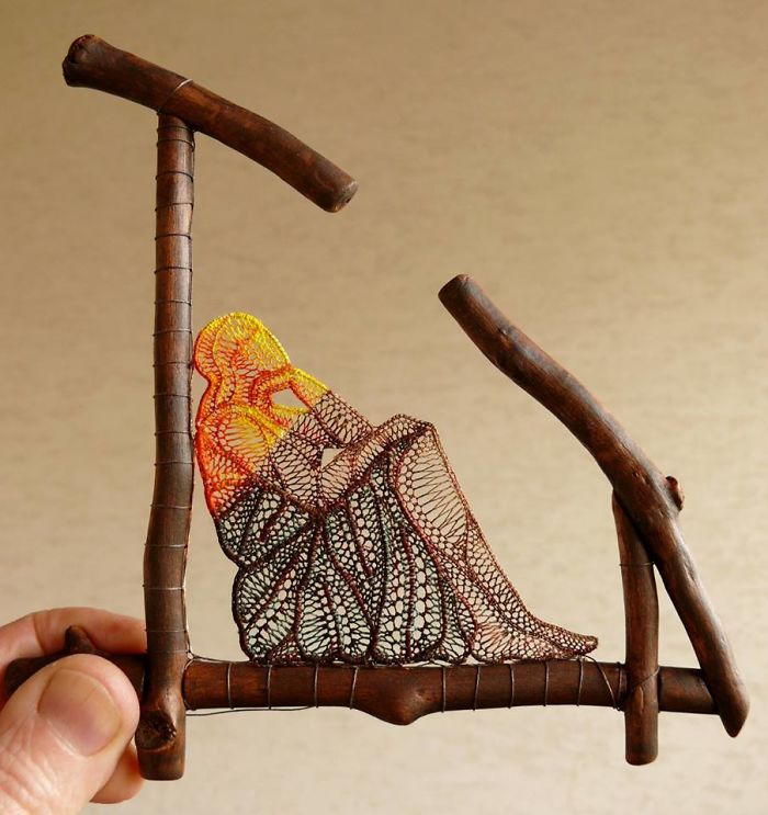 Lace Embroidery Sculpture