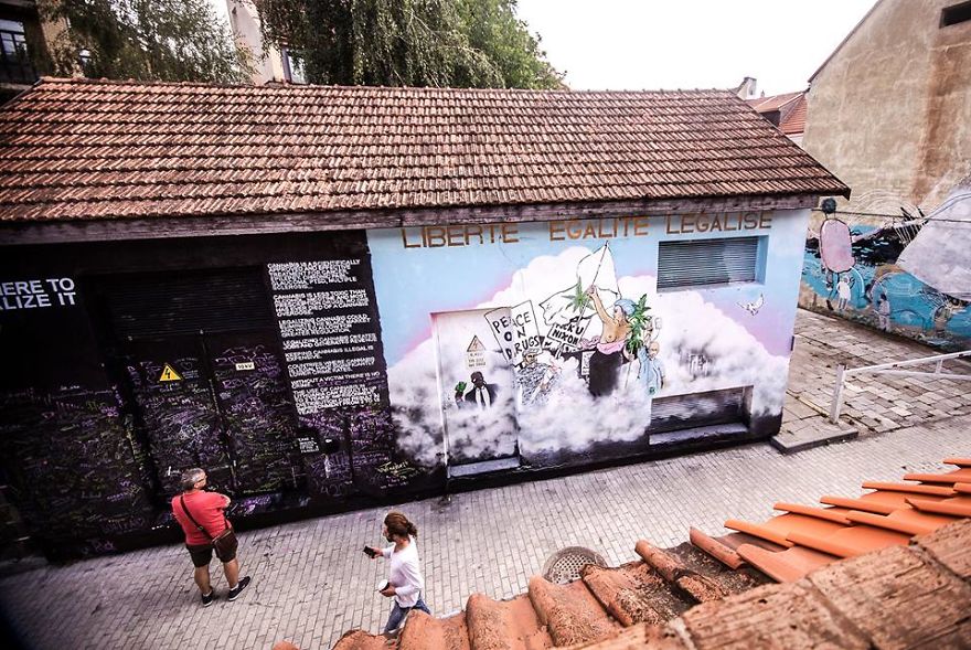 Cannabis Legalization Mural Instant Success In Vilnius Cannabis Legalization Mural Instant Success In Vilnius