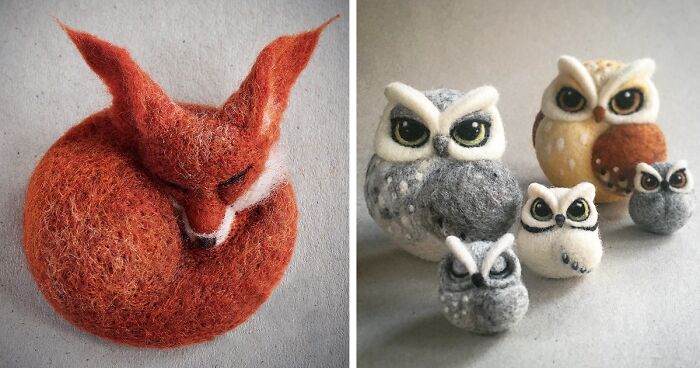 I’m A Self-Taught Artist Who Needle Felts Charming Animals