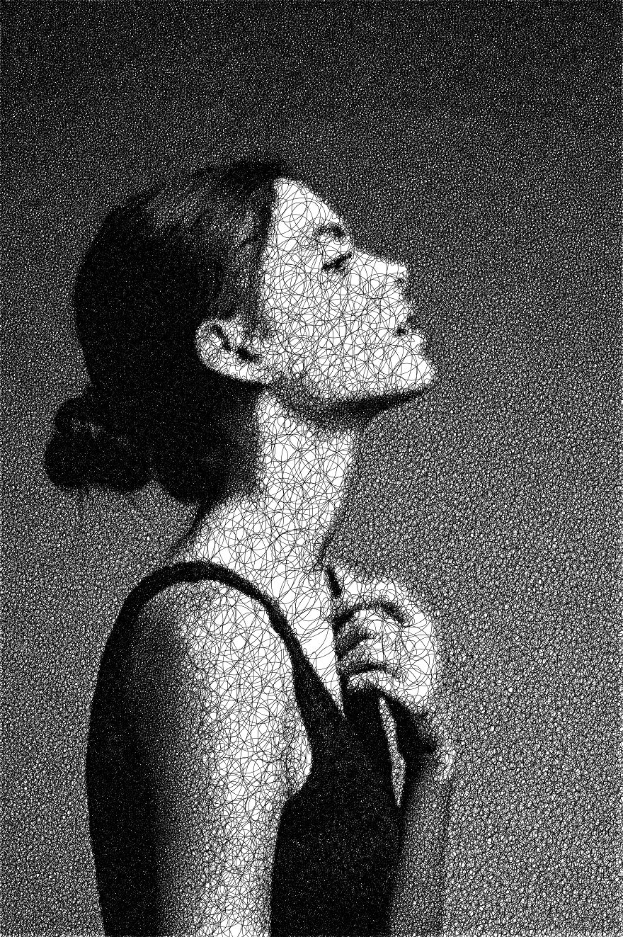 I Wrote An Algorithm That Scribbles Drawings Using A Single Line