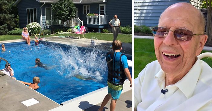 94-Year-Old Man Builds Pool In His Backyard For Neighborhood Kids So He Wouldn’t Be Lonely After Wife Died