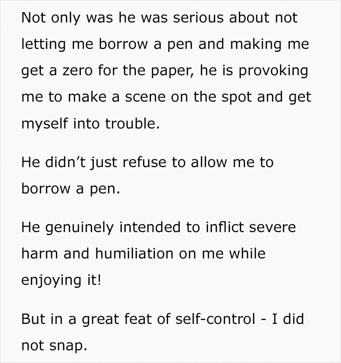 Teacher Refuses To Lend Student A Pen During Exam, So He Plans Brutal Revenge That Gets His Teacher Fired Teacher Refuses To Lend Student A Pen During Exam, So He Plans Brutal Revenge That Gets His Teacher Fired