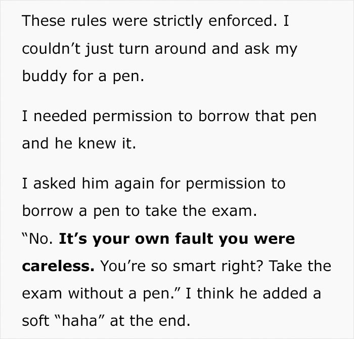 Teacher Refuses To Lend Student A Pen During Exam, So He Plans Brutal Revenge That Gets His Teacher Fired Teacher Refuses To Lend Student A Pen During Exam, So He Plans Brutal Revenge That Gets His Teacher Fired