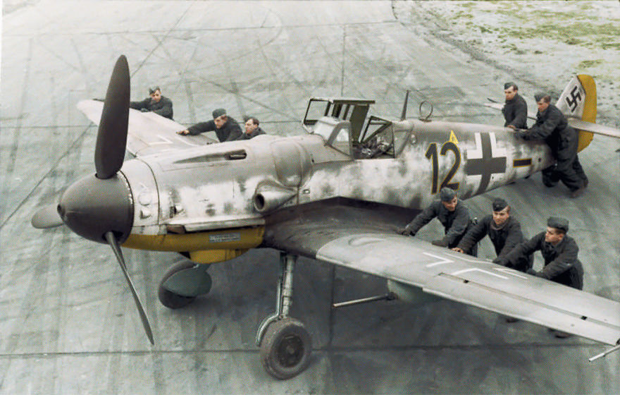 A Collection Of Colourised Images Of Messerschmitt Bf 109's And Pilots