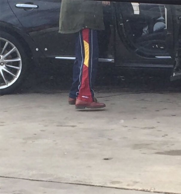 Don't Mind His Fashion, This Oil Spill Makes It Look Like This Guys Floating