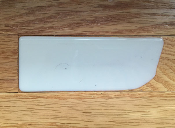 The Way This Spilled Milk Collected On A Hardwood Plank