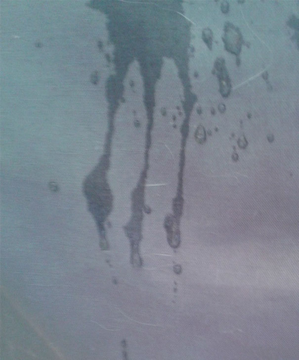 I Spilled A Can Of Monster On My Bed, And The Spill Created The Logo