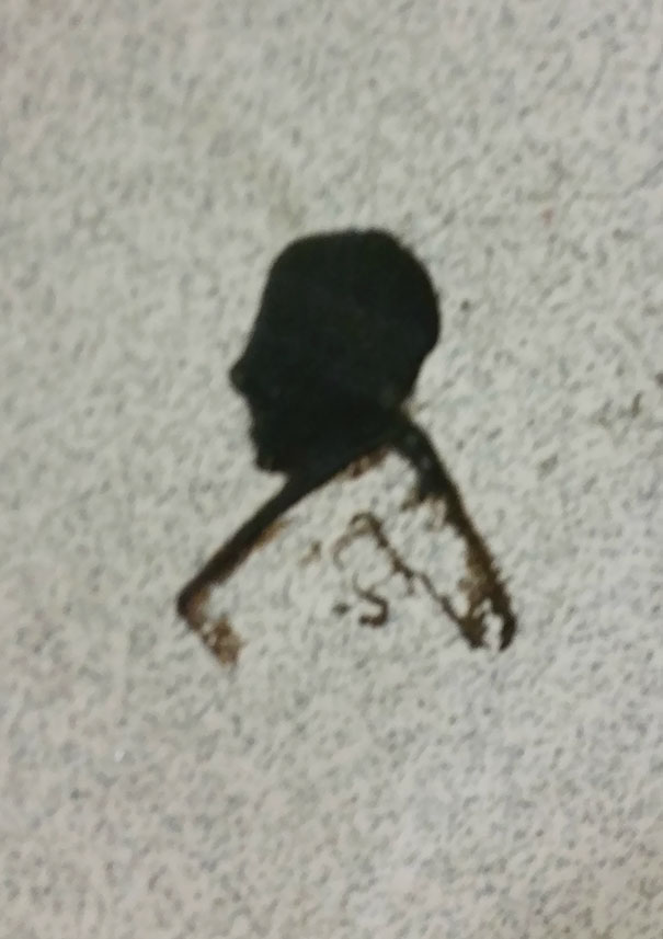This Spilled Paint At Work Looks Like The Silhouette Of A Man