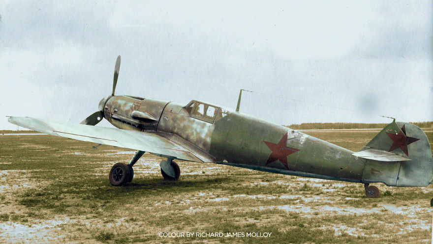A Collection Of Colourised Images Of Messerschmitt Bf 109's And Pilots