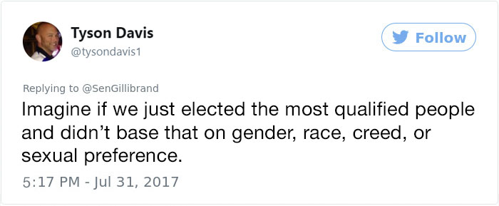Female Senator Says 50% Of Congress Should Be Women, And This Guy's Comeback Goes Viral Female Senator Says 50% Of Congress Should Be Women, And This Guy's Comeback Goes Viral