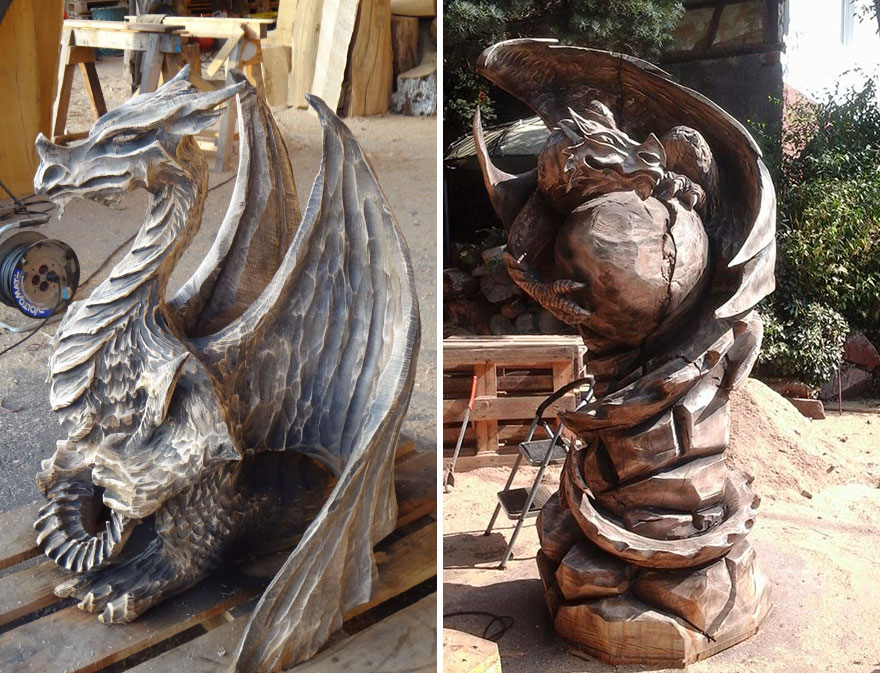 This Incredible Dragon Bench Was Carved Using A Chainsaw This Incredible Dragon Bench Was Carved Using A Chainsaw