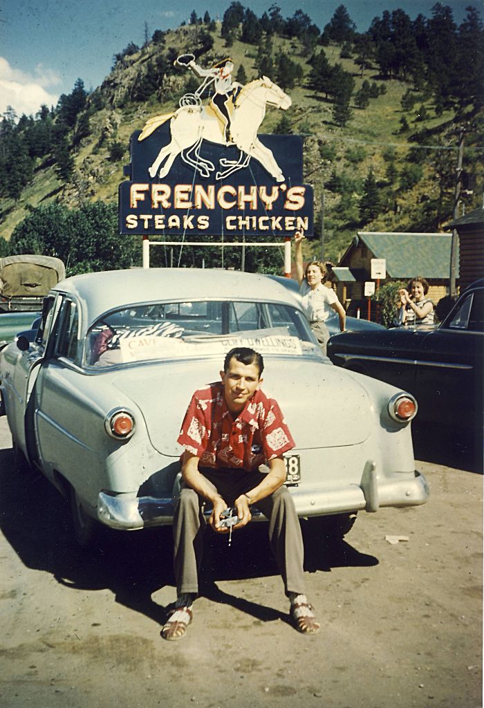Dad (and Mom, Pointing) At Frenchy's, 1952