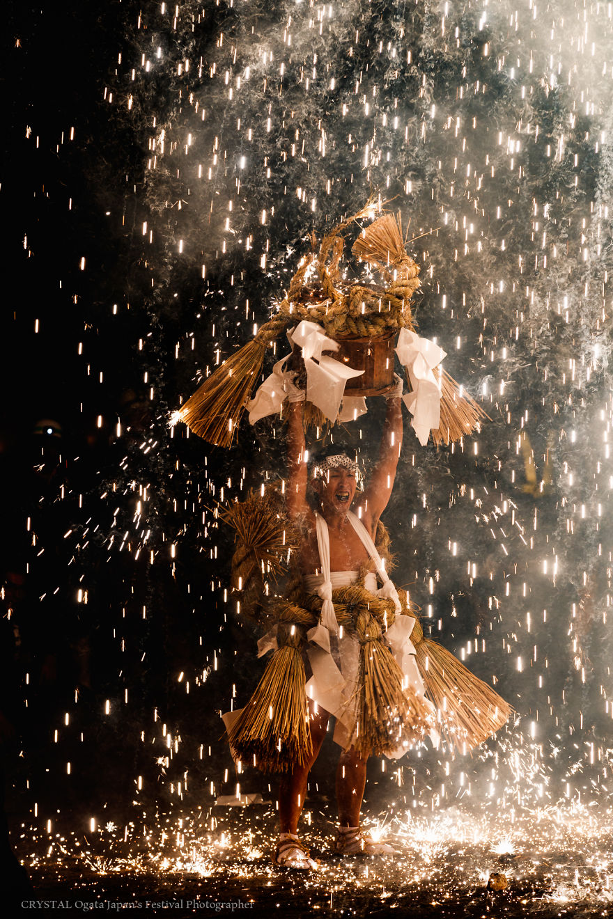Seven Brave Men Performing A Dance Under A Shower Of Sparks