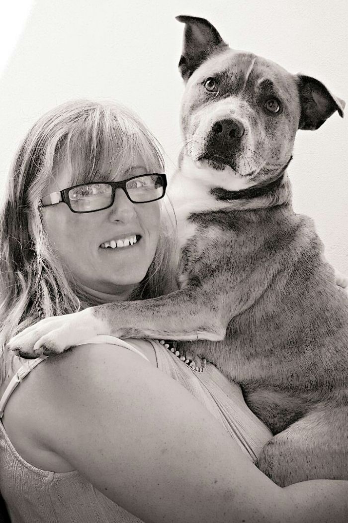 My Staff/husky Cross Loves His Cuddles