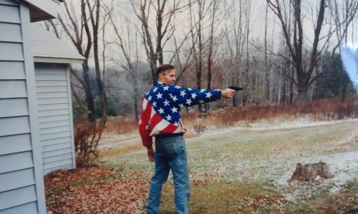 My Dad Circa 1993 Teaching Us To Shoot Guns And Fight Terrorism In The Pennsylvania Woods