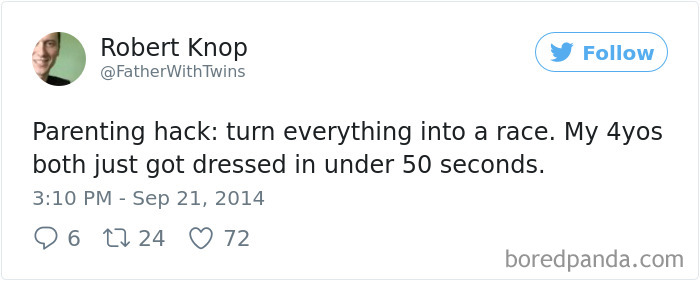 Parenting Hack Tweet