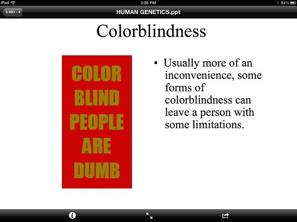 Funny presentation about colorblindness