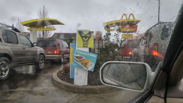 Both Lines At McDonalds Had The Same Cars